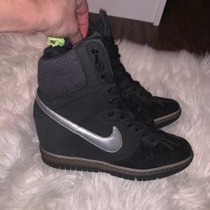 Nike Black hi dunk wedges